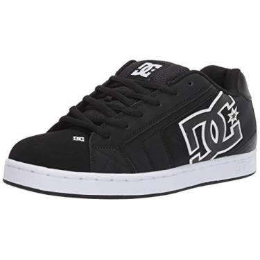 Imagem de DC Tênis masculino de skate casual de cano baixo com cadarço, Preto/Preto/Branco, 43