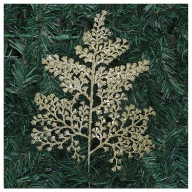Imagem de Kit 2 Enfeite Folhagem Natal Galho Dourado Glitter 34cm