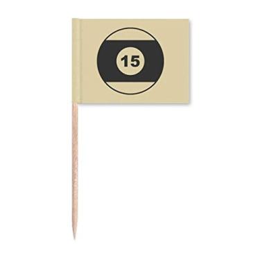 Imagem de Marcadores de palito de dente com padrão geométrico simples de bilhar esportivo para decoração de festa