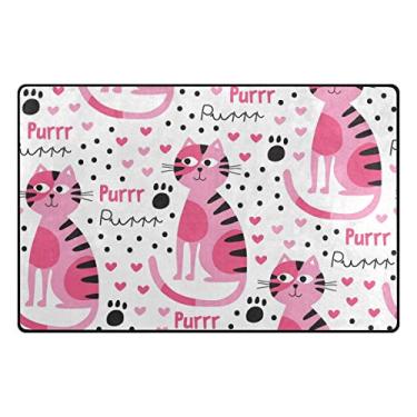 Imagem de My Little Nest Tapete leve de gato rosa 78,7 cm x 50,8 cm, esponja de memória interior exterior decoração tapete para entrada sala de estar quarto escritório cozinha corredor
