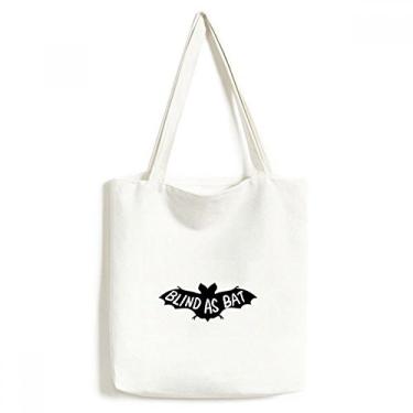 Imagem de Bolsa de lona natural com desenho de morcego preto e bolsa de compras casual
