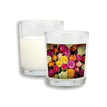 Imagem de Cera de incenso perfumada de vidro com rosas brancas, rosa e vermelho