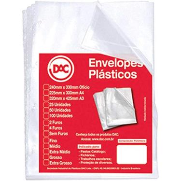 Imagem de Blister 100 Envelope Grosso 4Folhas, DAC, Blister 100 Envelope Grosso 4Folhas 5076-100, Transparente, pacote de 100