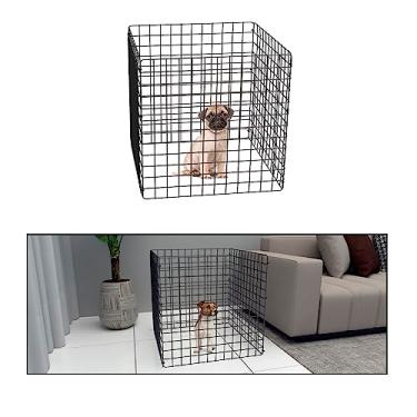 Imagem de Cercado para Cachorros 60cm Altura Movel Dobravel 4 Telas Preto Cercadinho para Porquinho da Índia