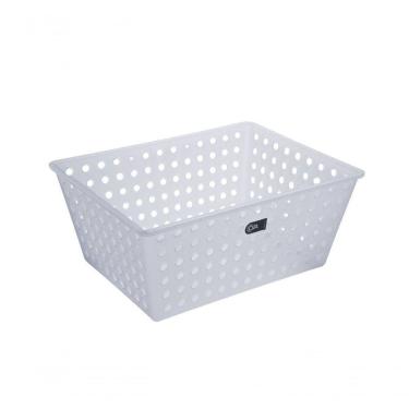 Imagem de Cesta Organizadora Coza Plástica Empilhável 28,8 X 19,1 X 12,3 Cm, (4,4 LL) Linha One Natural Coza