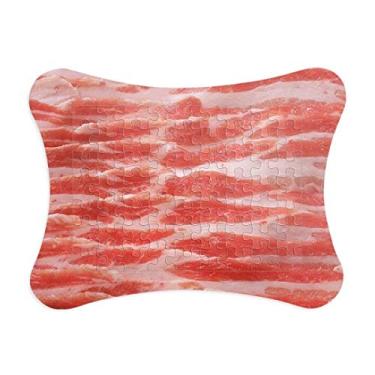 Imagem de Moldura de quebra-cabeça com textura de carne de porco Mutton Fat Meat Food Decoração de imagem