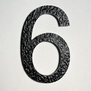 Imagem de Cobata Números de casa de acrílico de 25 cm de altura - Número de endereço residencial preto antidesbotamento e resistente ao clima|Design de montagem flutuante ou embutida/Número 6