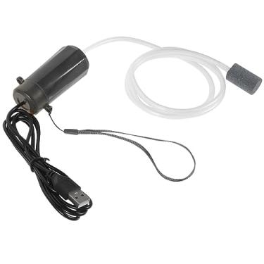 Imagem de Bomba de oxigênio usb para aquário, bomba aeradora para aquário para tanque de peixes, bomba de ar usb/1296 (Color : Black, Size : 8x4cm)