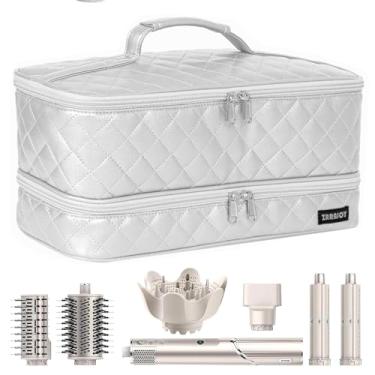 Imagem de ZRRAJOY Estojo de armazenamento de camada dupla para Shark Flexstyle, estojo de transporte de viagem para Shark 430/440 Flexstyle, bolsa organizadora para acessórios Shark Flexstyle/Dyson Airwrap