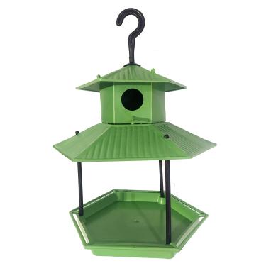 Imagem de Genérico Comedouro de Pássaros Livres e Silvestres com Casinha Ecológica Resistente ao Tempo (Verde)