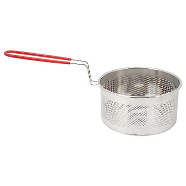 Imagem de Cesta de fritadeira profunda, 304 cestas de fritar de aço inoxidável com alça longa cesta de fritura redonda para batatas fritas francesas, massa de frango, 16cm (Medium 18CM)