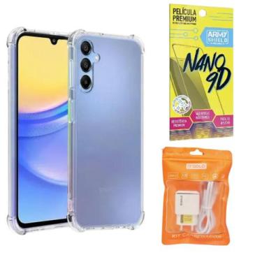 Imagem de Kit Capinha AntiShock P/ Galaxy A05 + Carregador Turbo + Pelicula 9D -
