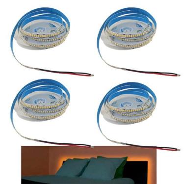 Imagem de Fita Led 3000K 5 Metros 16W 240 Leds Kit 4 Unidades Quarto Sala Casa A