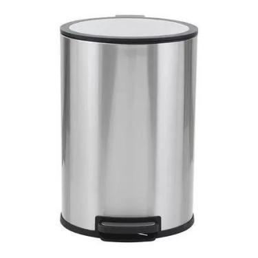 Imagem de Lixeira Multiuso 40l Com Pedal Oval 60x41x38cm Inox Cromada - Brazil D