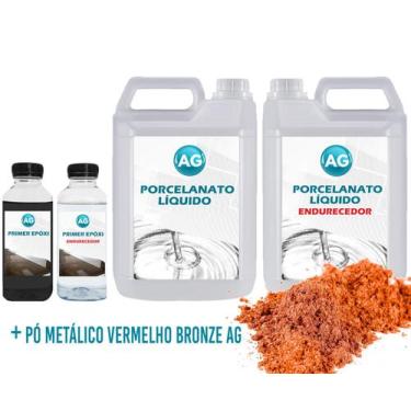 Imagem de Kit Porcelanato Líquido Metálico Vermelho Bronze Ag Por M - Resinas Ag