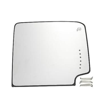 Imagem de X AUTOHAUX Espelho retrovisor do lado do passageiro do carro vidro retrovisor direito superior aquecido vidro substituição com placa traseira para Chevrolet Silverado 1500 2016-2018