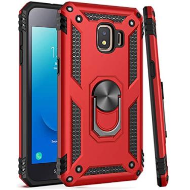 Imagem de Zoeirc Capa protetora para celular Galaxy J2 Core/J2 2019/J2 Pure/J2 Dash/J2 Shine, [grau militar] Suporte magnético para celular para Samsung Galaxy J2 (vermelho)