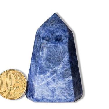 Imagem de Ponta Sodalita Gerador Pedra Natural 5 a 6cm 70g Classe A - Cristaisde