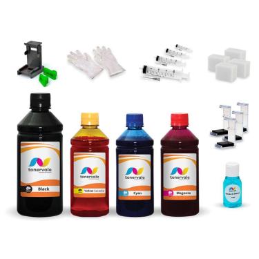 Imagem de Kit 4 Tinta Para Canon MG2410 MG2510 TS3110 PG145 CL146 1,25 Litros Platinum
