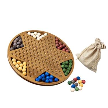 Imagem de MERIGLARE Damas chinesas tradicionais, jogo de tabuleiro familiar feito à mão com bolsa de armazenamento, presentes de feriado, jogos de tabuleiro multijogador, Contas de Madeira