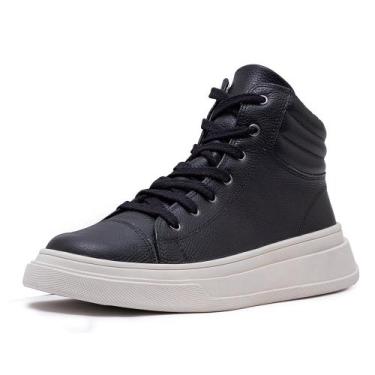 Imagem de Tênis Casual Cano Alto Garry Avalon em Couro Preto, 42