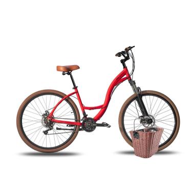 Imagem de KIT Bicicleta Blitz Aro 29 Comodo Aluminio Full Shimano 21v + Cestinha+ Cadeado Unissex-Unissex