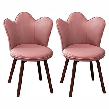 Imagem de RROUAN Cadeira de jantar para casa cadeira de pano técnico, cadeira de estudo de madeira maciça, cadeira de escrita/mesa de lazer, cadeira de vestir para quarto