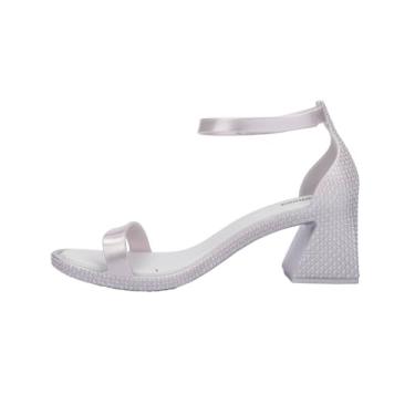 Imagem de Melissa Sapatos femininos de salto luxuoso, Prata metálica/branco, 37