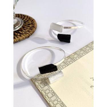 Imagem de Bracelete Duo Selenita E Turmalina Negra Cristais Naturais Para Proteç