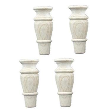 Imagem de XWZFFAI Pés de móveis de madeira maciça maciça, pernas de sofá brancas de 25 cm, colunas de suporte de armário de banheiro DIY, mesa de centro substituível, pernas de armário de TV, 15 cm