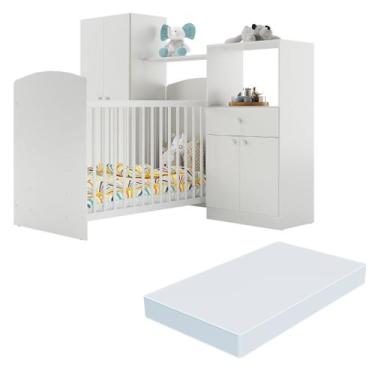 Imagem de Quarto Infantil com Colchão Incluso Meu Bebê Multimóveis Branco