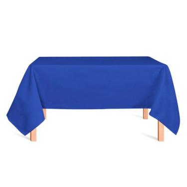 Imagem de Toalha de Mesa Retangular em Oxford Azul Royal, 1,40 x 2,50