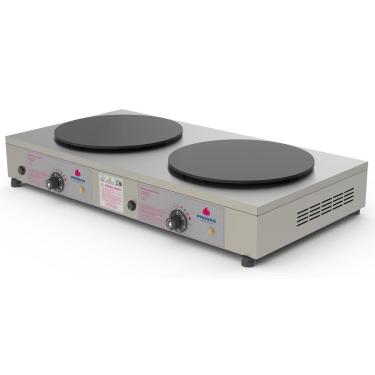 Imagem de Chapa Elétrica Para Crepe Francês Progás Inox 2 Chapas Redondas 127v Prkf-202e Style/red