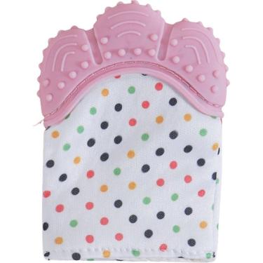 Imagem de Mordedor Luvinha Para Bebê Silicone E Poliéster Rosa