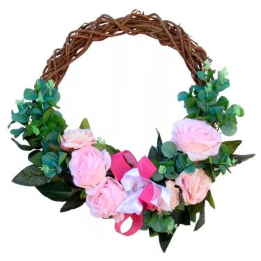 Imagem de Guirlanda Floreal De Porta Com Laço Decor Primavera E Natal