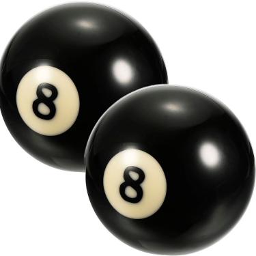 Imagem de Kit 2 Bolas Preta 8 Numerada Bilhar Sinuca Profissional 52mm