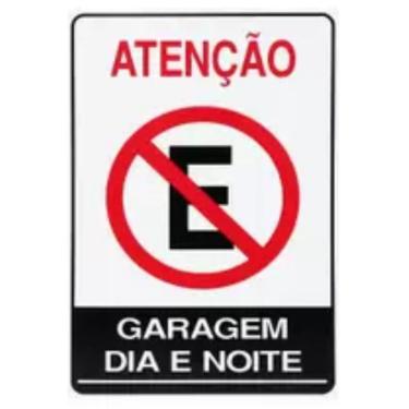 Imagem de Placa De Sinalização Acesso 20x30cm Atenção Garagem Dia E Noite