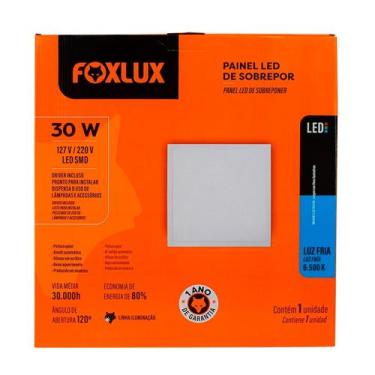 Imagem de Painel LED 40x40 Quadrado Branco Sobrepor 30W 6500K Foxlux