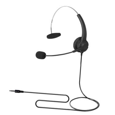 Imagem de ZGUZMCMK Fone de ouvido com fio para telefone com microfone com cancelamento de ruído Fones de ouvido ajustáveis ​​para computador Fone de empresarial para PC, Macaco de 3.5 Mm, Telefone Laptop