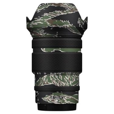 Imagem de Adesivo de lente de câmera antiarranhões para Nikon Z 24-120 mm F4S película protetora de revestimento protetor corporal capa para 24-120 4 (camuflagem listrada de ígre)