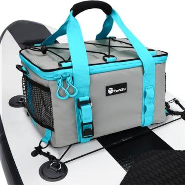 Imagem de FunVZU Cooler para prancha de remo, bolsa térmica de SUP à prova d'água com zíper de TPU, material de PVC durável, capacidade de 26L para 42 latas, acessórios de prancha de remo para stand-up paddle