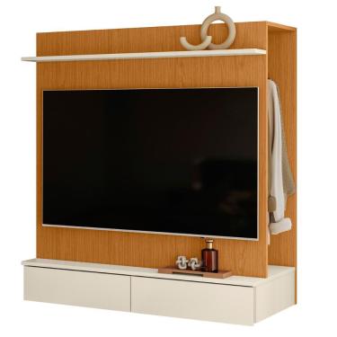 Imagem de Closet Com Painel Wave 108cm 2 Gavetas E Cabideiro Cinamomo/off White Cinamomo/off White