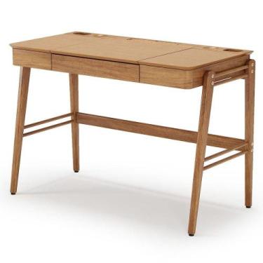 Imagem de Escrivaninha Joy com 2 Divisorias e 1 Gaveta cor Champagne 112 cm - 67