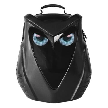 Imagem de Diydeg Mochila de Motocicleta, Coruja Liderou a Mochila Hardshell de Capacete de Motocicleta Com Tela de LED Inteligente, Mochila de LED de Exibição Inteligente para Andar de Caminhada