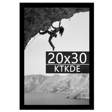 Imagem de KTKDE Porta-retratos 50 x 76 cm preto de madeira com acrílico polido, galeria de estúdio vertical e horizontal para pendurar na parede, moldura grande para fotos, estilo minimalista - Melhor presente