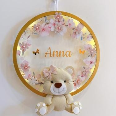 Imagem de Porta Maternidade Ursinha 2 Acrílico e Espelho Led