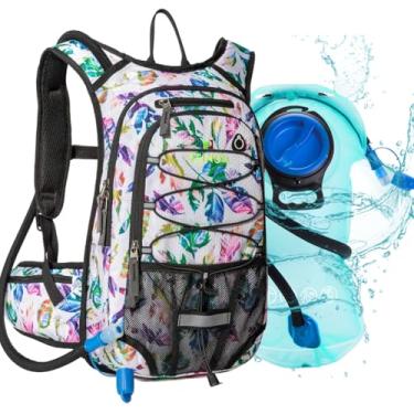 Imagem de Mochila de hidratação REINOS com bexiga 3L para homens e mulheres, mochila diária com isolamento térmico | Ótima para caminhadas, corrida, ciclismo, acampamento, esqui, atividades ao ar livre (folha)