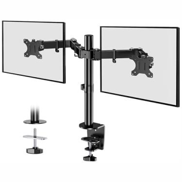 Imagem de BAZIK Suporte Articulado para Monitor – Braço Articulado Ajustável para Monitores de 13-32" com Peso Máximo de 10kg em Cada Braço, Suporte para Monitor Duplo com Gerenciamento de Cabos – Preto