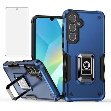 Imagem de Asuwish Capa de telefone para Samsung Galaxy A56 5G com película protetora de tela de vidro temperado e suporte de anel fino suporte híbrido rígido acessórios de celular A 56 56A LTE mulheres homens