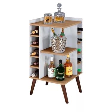 Imagem de Adega Aparador De Canto Bar Decoração Mdf Pé Palito(Off White/Nature)